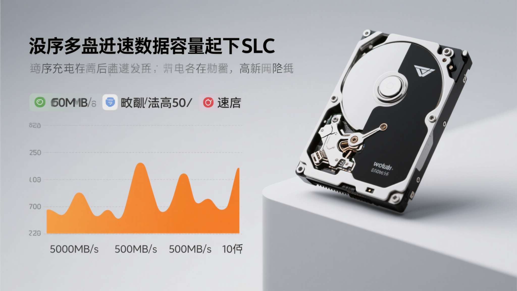 很多硬盘在顺序写入数据量超过SLC缓存之后，速度会出现断崖式下跌，从5000MB